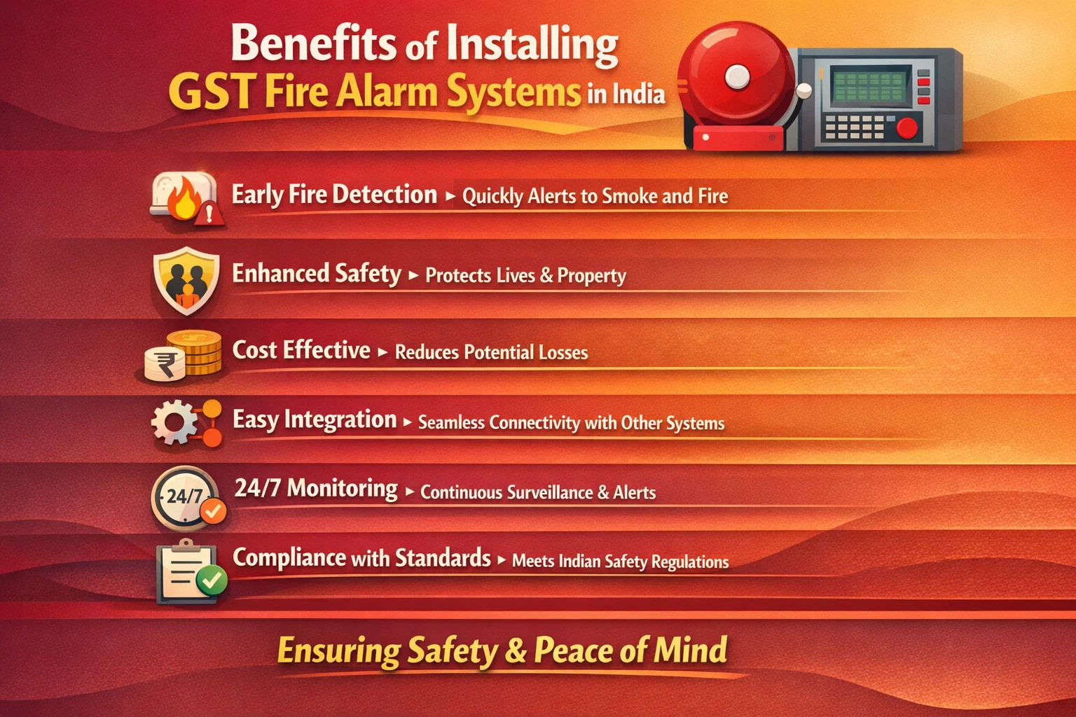 Benefits of Installing GST Fire Alarm Systems in India