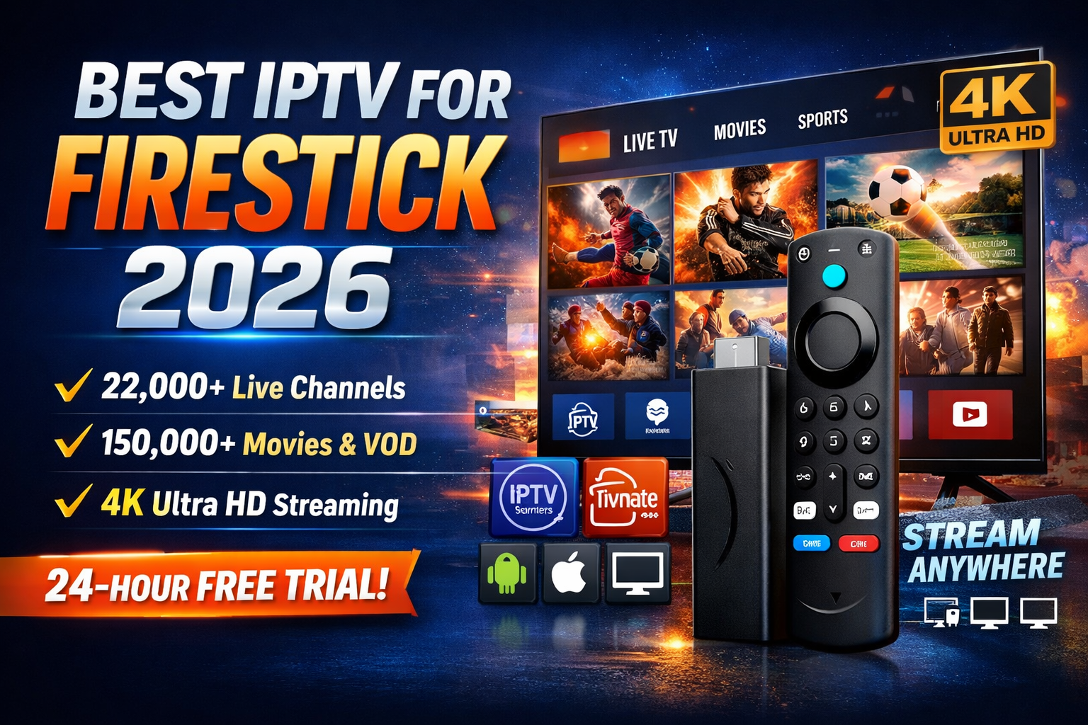 Best IPTV for Firestick 2026: Top Services, Features, Setup & Streaming Guide