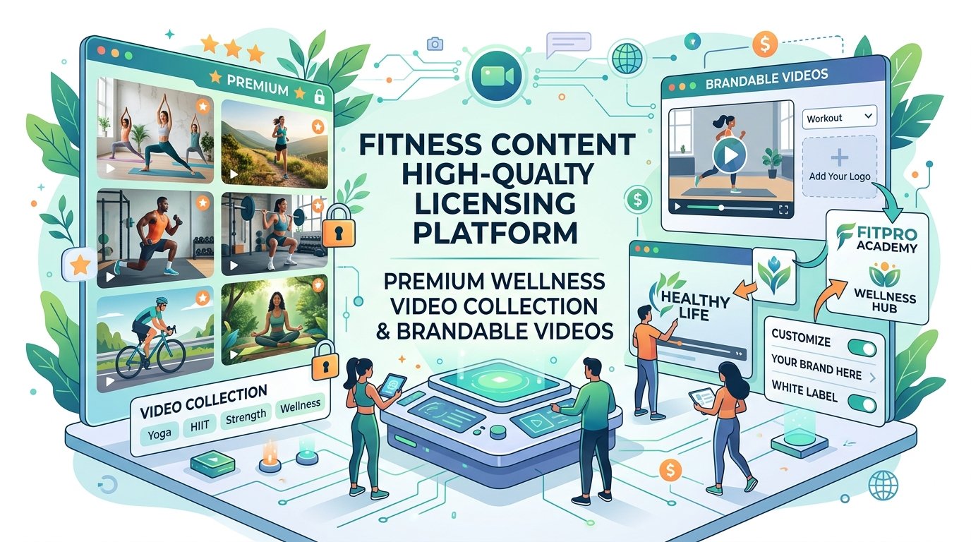 Fitness Content Licensing Platform: Premium Wellness Video Collection & Brandable Videos