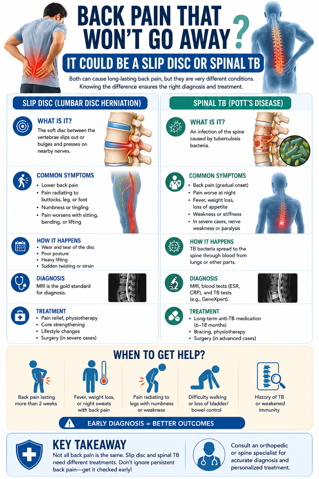Back Pain That Won't Go Away? It Could Be a Slip Disc or Spinal TB