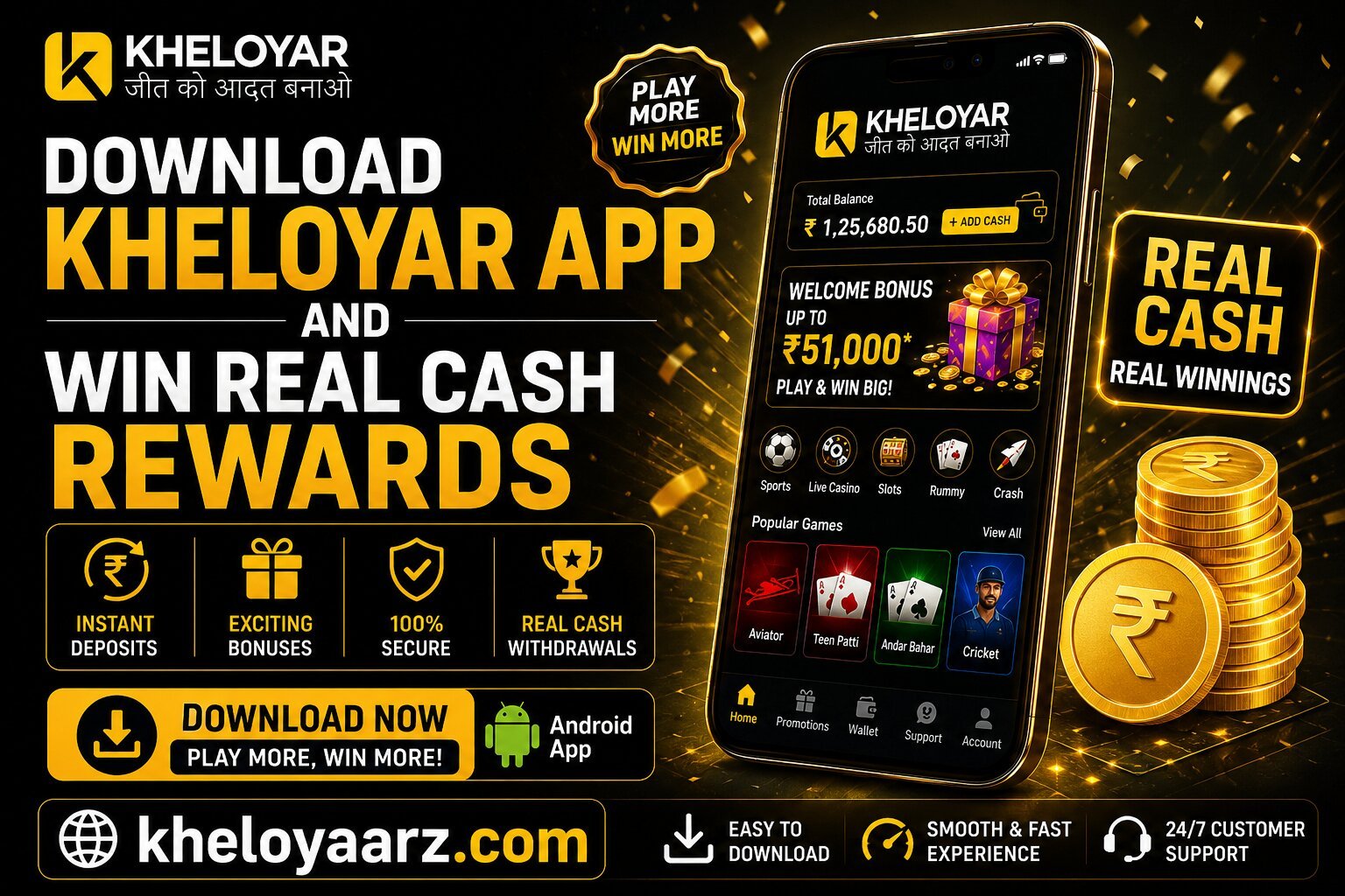 Download Kheloyar App and Win Real Cash Rewards
