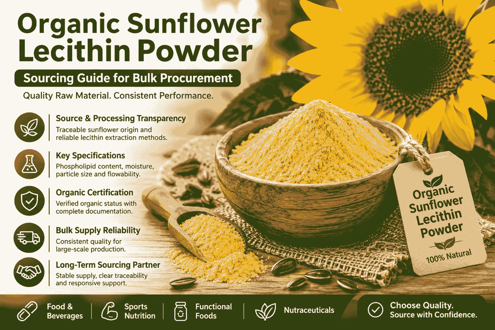 Sourcing Organic Sunflower Lecithin Powder: A Practical View for Procurement and R&D Teams
