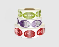 Professional Custom Oval Roll Labels Design